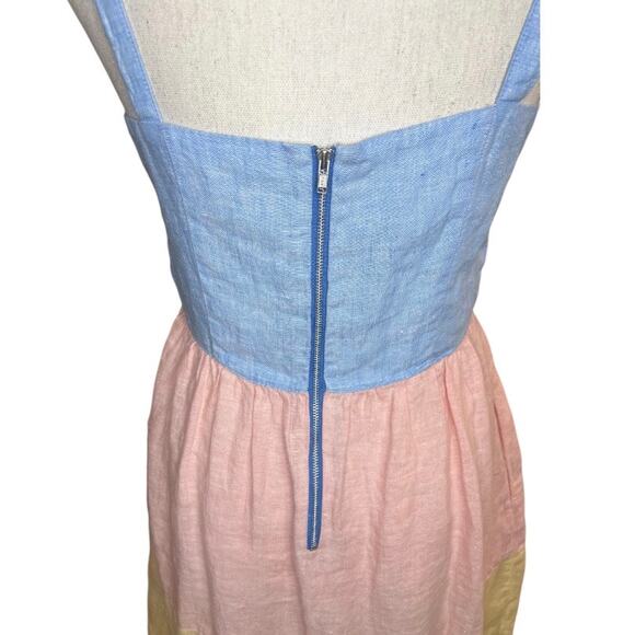 Cynthia Rowley linen mini sundress color block spring European summer - Picture 6 of 7